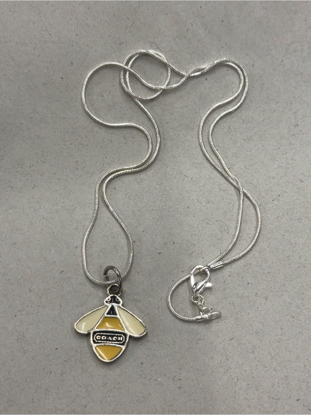 Upcycled Coach Bee Charm Necklace Pendant Authentic Enamel Jewelry